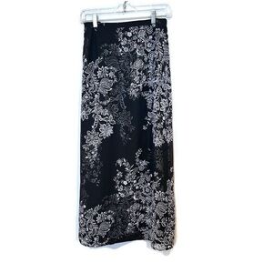 Liz Claiborne Black and White Floral Maxi Skirt